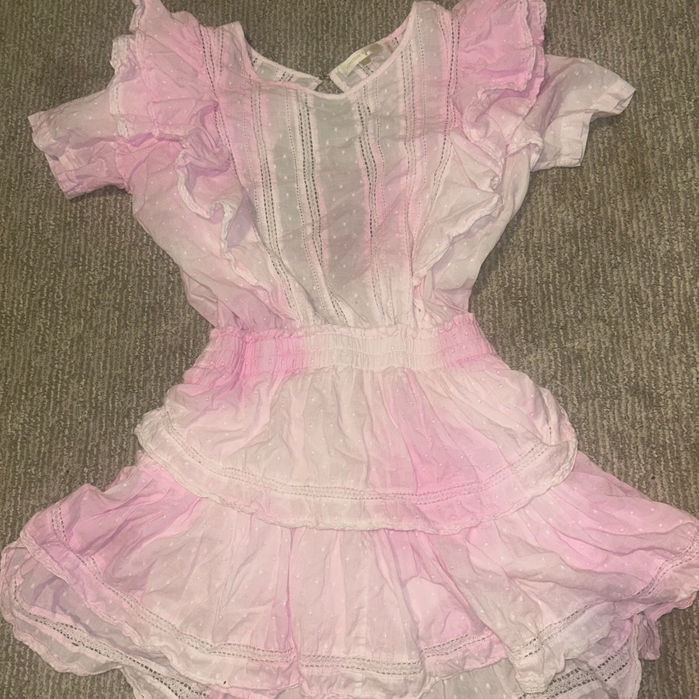 LoveShackFancy Natasha heritage mini dress in peony pink - Picture 2 of 4